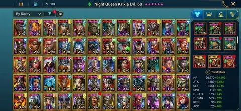 Level 100 | 10 Mythical Champions | 2x Mikage, Krixia, Gnut - Raid: Shadow Legends account screenshot 1