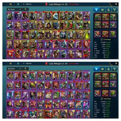 Level 93 | 5 Mythical Champions | 9 Mythic Relics | Marius, Predator, Leo - Raid: Shadow Legends account screenshot 2