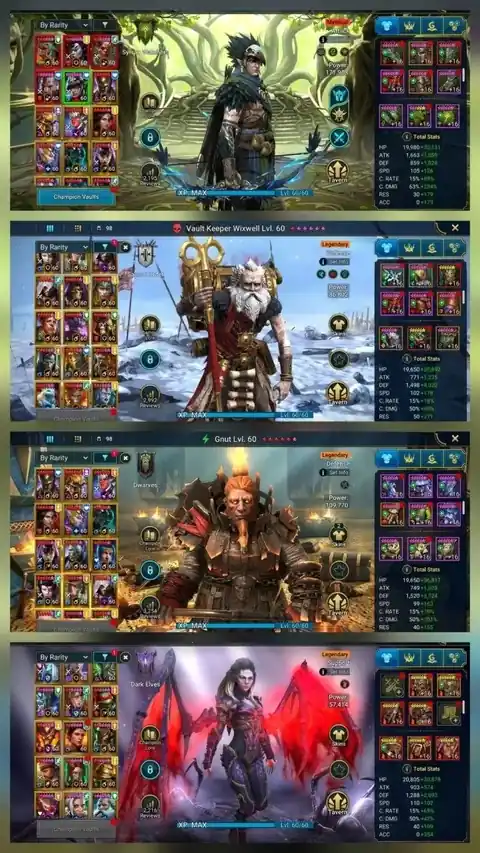 Level 100 | 5 Mythical Champions | 12.8M Power - Raid: Shadow Legends account screenshot 1