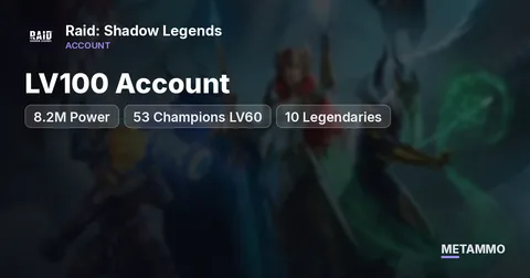 LV100 Account | 8.2M Power | 53 Champions LV60 | 10 Legendaries