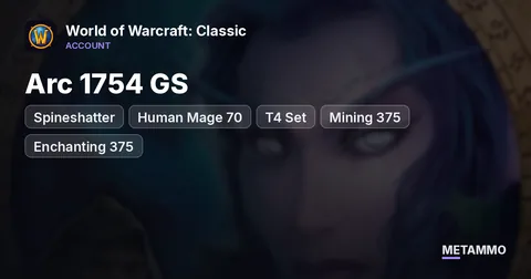 Spineshatter - Human Mage 70 ■ Arc 1754 GS ■ T4 Set ■ Mining 375 ■ Enchanting 375 ■