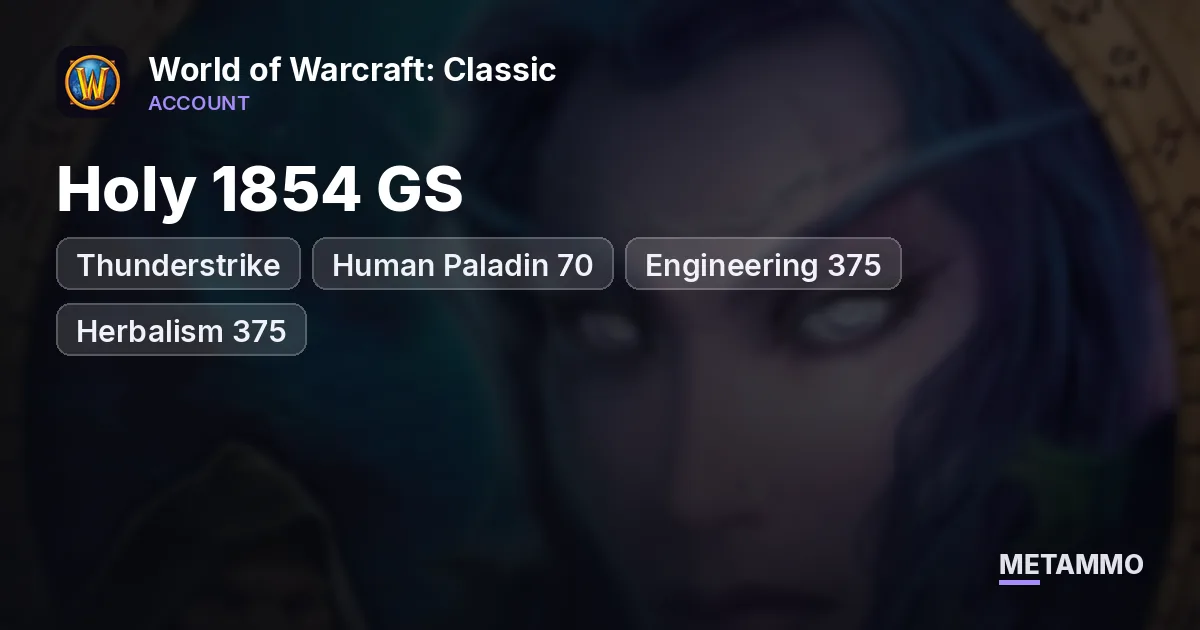 Thunderstrike - Human Paladin 70 ■ Holy 1854 GS ■ Engineering 375 ■ Herbalism 375 - World of Warcraft: Classic account summary
