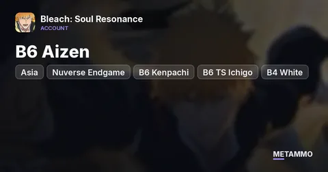 Asia Nuverse Endgame | B6 Aizen | B6 Kenpachi | B6 TS Ichigo | B4 White | All Characters (-2)