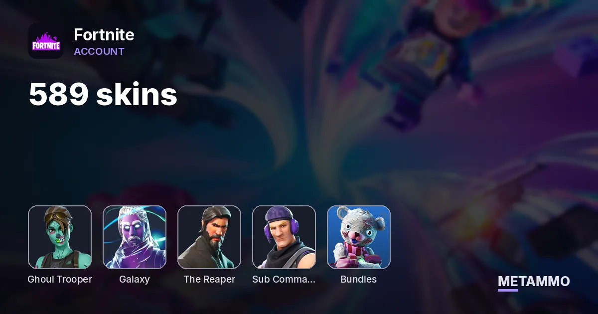 589 skins + OG GHOUL + GALAXY + THE REAPER + TWITCH PRIME BUNDLES - Fortnite account summary