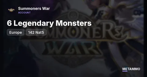 6 Legendary Monsters | 142 Nat5 | Europe - Summoners War account summary