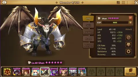 5 LnD Monsters | Shan, Lora, Jackson, Han, Nyx - Summoners War account screenshot 1