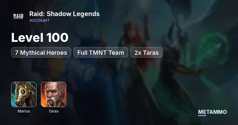 Level 100 | 7 Mythical Heroes | Full TMNT Team | Marius + 2x Taras