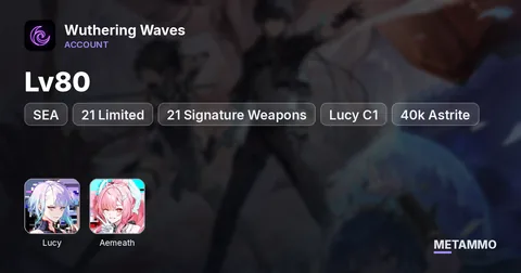 SEA Lv80 | 21 Limited + 21 Signature Weapons | Lucy C1 + Aemeath | 40k Astrite