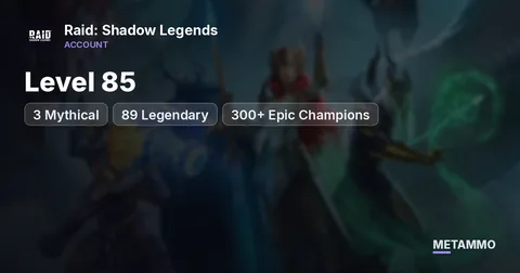 Level 85 | 3 Mythical | 89 Legendary | 300+ Epic Champions
