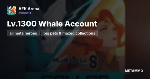 Lv.1300 Whale Account |  all meta heroes, big pets & maxed collections