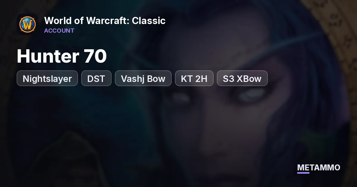 Nightslayer - Hunter 70 ■ DST ■ Vashj Bow ■ KT 2H ■ S3 XBow - World of Warcraft: Classic account summary