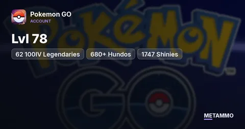 Lvl 78 | 62 100IV Legendaries | 680+ Hundos | 1747 Shinies