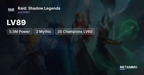 LV89 | 5.5M Power | 2 Mythic | 35 Champions LV60