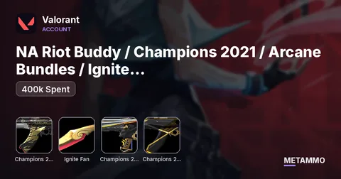 NA Riot Buddy / Champions 2021 / Arcane Bundles / Ignite / VCT Sigil / Champions 2024 / Champions 2023 (400k Spent)