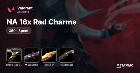 NA 16x Rad Charms, Champs 21-23 / VCT Lock//In / Ignite / Arcane / Ruin Dagger (350k Spent)