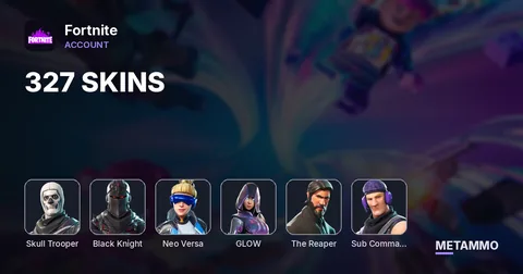 327 SKINS + OG SKULL TROOPER + BLACK KNIGHT + NEO VERSA + GLOW + THE REAPER + TWITCH PRIMES
