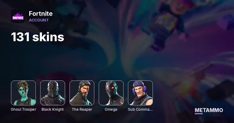 131 skins + OG GHOUL TROOPER + BLACK KNIGHT + THE REAPER + MAX OMEGA + TWITCH PRIMES