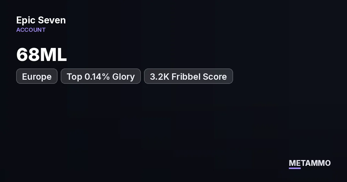 EU 68ML | Top 0.14% Glory | 3.2K Fribbel Score - Epic Seven account summary