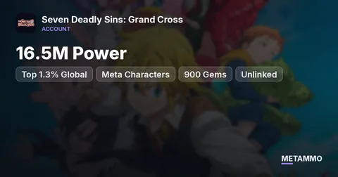 Top 1.3% Global | 16.5M Power | Meta Characters | 900 Gems | Unlinked