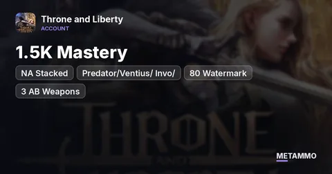 NA Stacked | Predator/Ventius/ Invo/ | 1.5K Mastery | 80 Watermark | 3 AB Weapons
