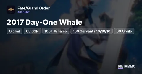 Global 2017 Day-One Whale | 85 SSR | 100+ Whales | 130 Servants 10/10/10 | 80 Grails | Full Costumes