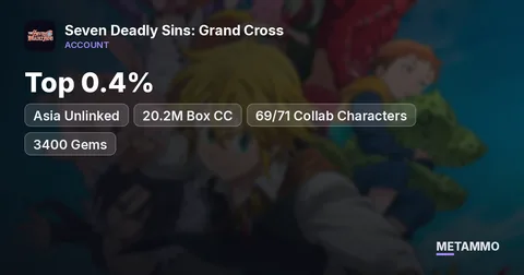 Asia Unlinked | Top 0.4% | 20.2M Box CC | 69/71 Collab Characters | 3400 Gems