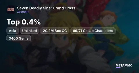 Asia Unlinked | Top 0.4% | 20.2M Box CC | 69/71 Collab Characters | 3400 Gems