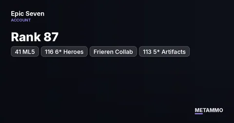Rank 87 | 41 ML5* | 116 6* Heroes | Frieren Collab | 113 5* Artifacts