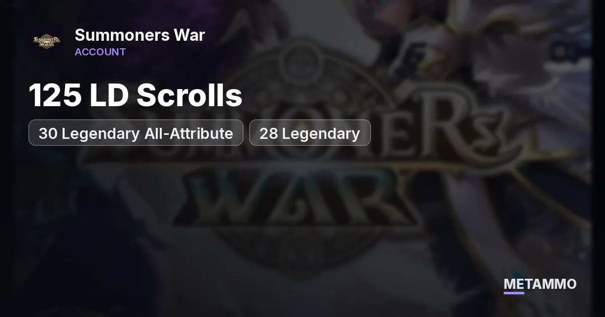 125 LD Scrolls + 30 Legendary All-Attribute + 28 Legendary - Summoners War account summary