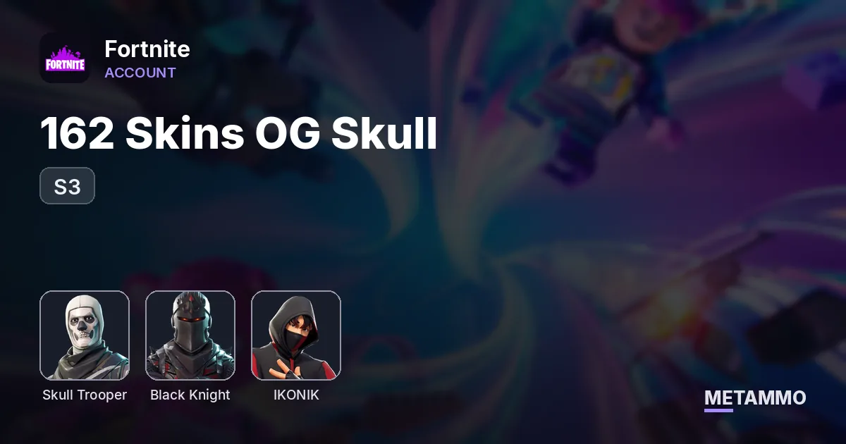 162 Skins OG Skull + Black Knight + Ikonik + S3 - Fortnite account summary