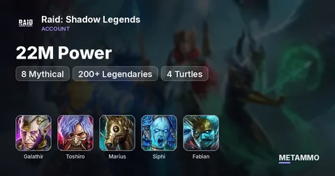 22M Power | 8 Mythical | 200+ Legendaries | Galathir, Toshiro, Calamitus, 4 Turtles, Marius, Siphi, Hegemon, Gnut, Fabian