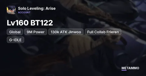 Global Lv160 BT122 | 9M Power | 130k ATK Jinwoo | Full Collab Frieren + G-IDLE | 7 WOBL Hard Costumes