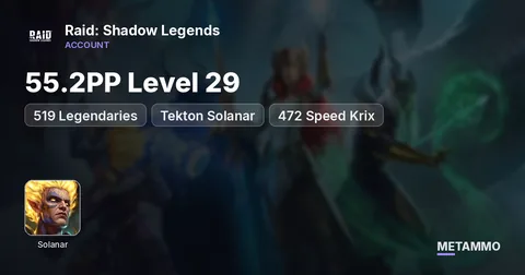 55.2PP Level 29 | 519 Legendaries | Tekton Solanar | 472 Speed Krix