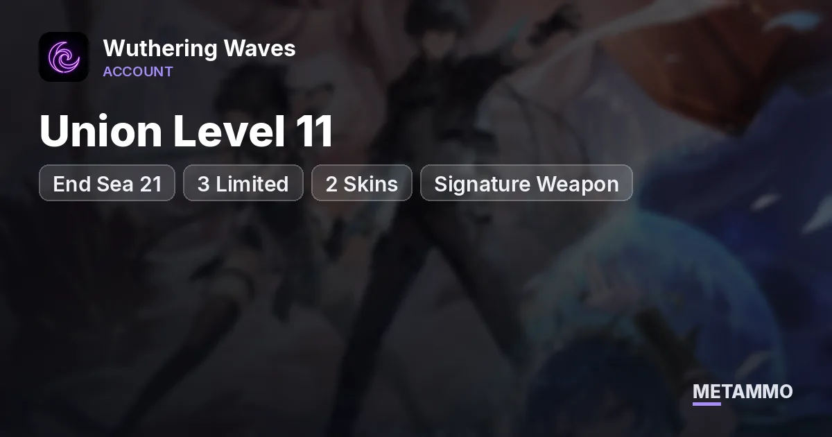 End Sea 21 | Union Level 11 | 3 Limited + 2 Skins | Signature Weapon - Wuthering Waves account summary