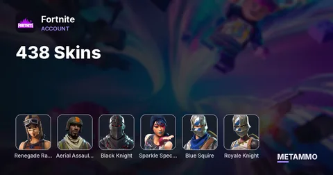 438 Skins | OG Renegade Raider | OG Aerial Assault Trooper | Black Knight | Sparkle Specialist | Blue Squire | Royale Knight