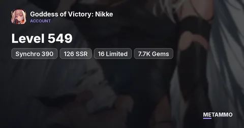 Level 549 | Synchro 390 | 126 SSR, 16 Limited | 7.7K Gems