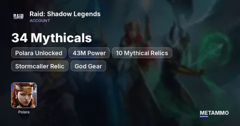 34 Mythicals | Polara Unlocked | 43M Power | 10 Mythical Relics | Stormcaller Relic | God Gear