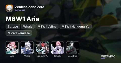 EU Whale | M6W1 Aria | M3W1 Velina | M3W1 Nangong Yu | M2W1 Remielle | M1W1 Jane Doe | 29/90 Pity Guaranteed