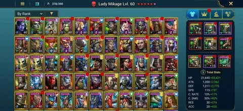 14 Mythics | Sabrael, Galathir, Krixia | 35M Power | 350+ Legendaries - Raid: Shadow Legends account screenshot 4