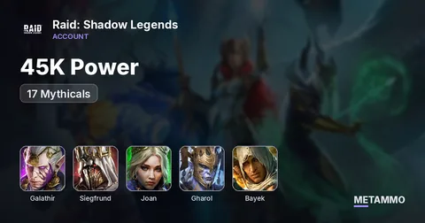 45K Power | 17 Mythicals | Galathir, Siegfrund, Joan, Gharol, Bayek | Amazing Roster