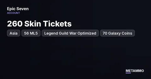 Asia | 56 ML5 | Legend Guild War Optimized | 70 Galaxy Coins | 260 Skin Tickets