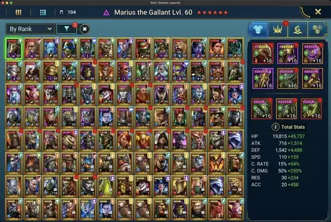 11M Power | 100 Legendaries | 6 Mythical | TARAS 6* Siphi 6* Marius 6* 4 Turtles - Raid: Shadow Legends account screenshot 4