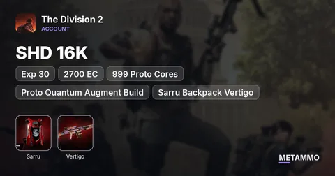 PC | SHD 16K | Exp 30 | 2700 EC | 999 Proto Cores | Proto Quantum Augment Build | Sarru Backpack Vertigo | Rare Outfit