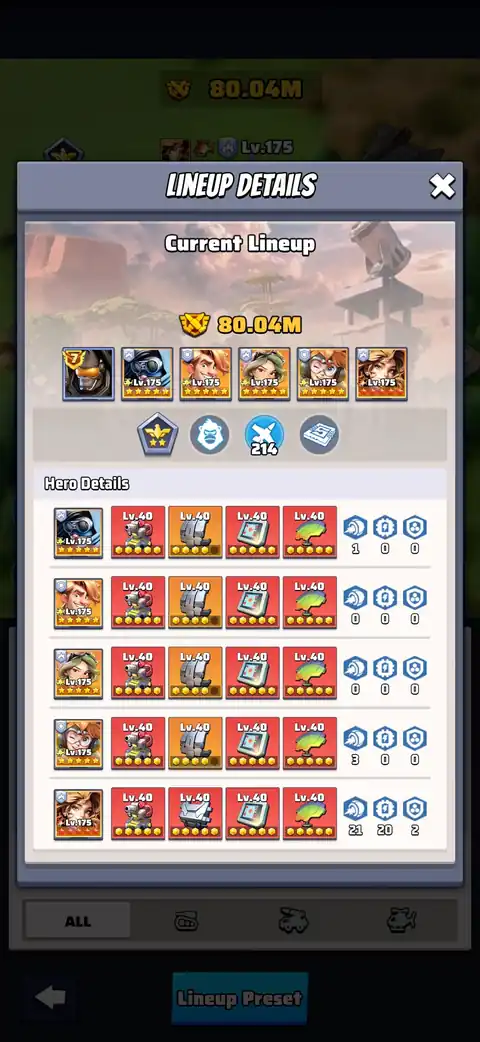 82M Air | 70M Tank | 59M Missile | VIP 16 | L7 Gorilla - Last War: Survival account screenshot 1