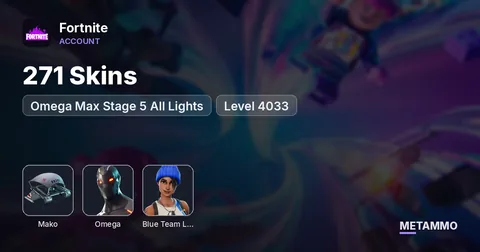 Mako Glider | Omega Max Stage 5 All Lights | Blue Team Leader | 271 Skins | Level 4033