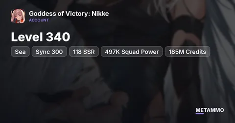 Sea | Sync 300 | Level 340 | 118 SSR | 497K Squad Power | 185M Credits