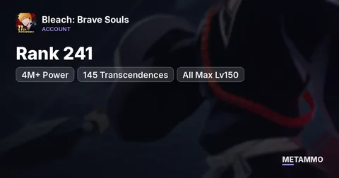 Rank 241 | 4M+ Power | 145 Transcendences | All Max Lv150