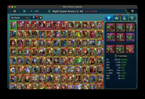 5 LD Polara Krixia Laza Gizmak Ashnar | 493 Spd Top Rune | Laza 6 Star - Raid: Shadow Legends account screenshot 1