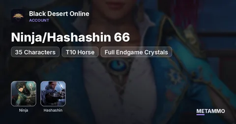 Ninja/Hashashin 66 | 35 Characters | T10 Horse | Full Endgame Crystals