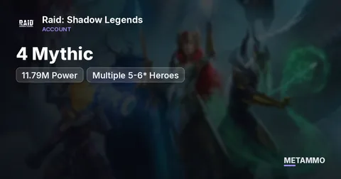 4 Mythic | 11.79M Power | Multiple 5-6* Heroes